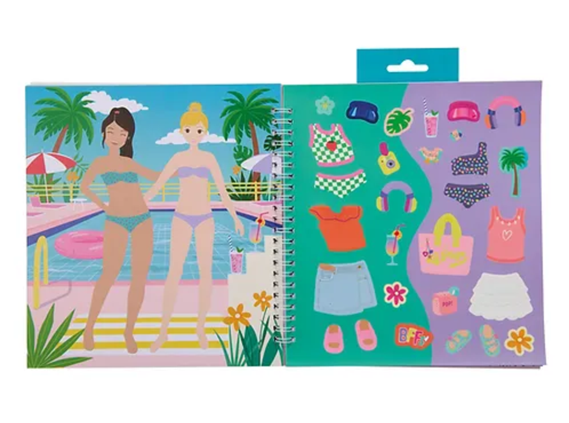 חוברת אופנה-הלבשה, צביעה ומדבקות! יום כייף