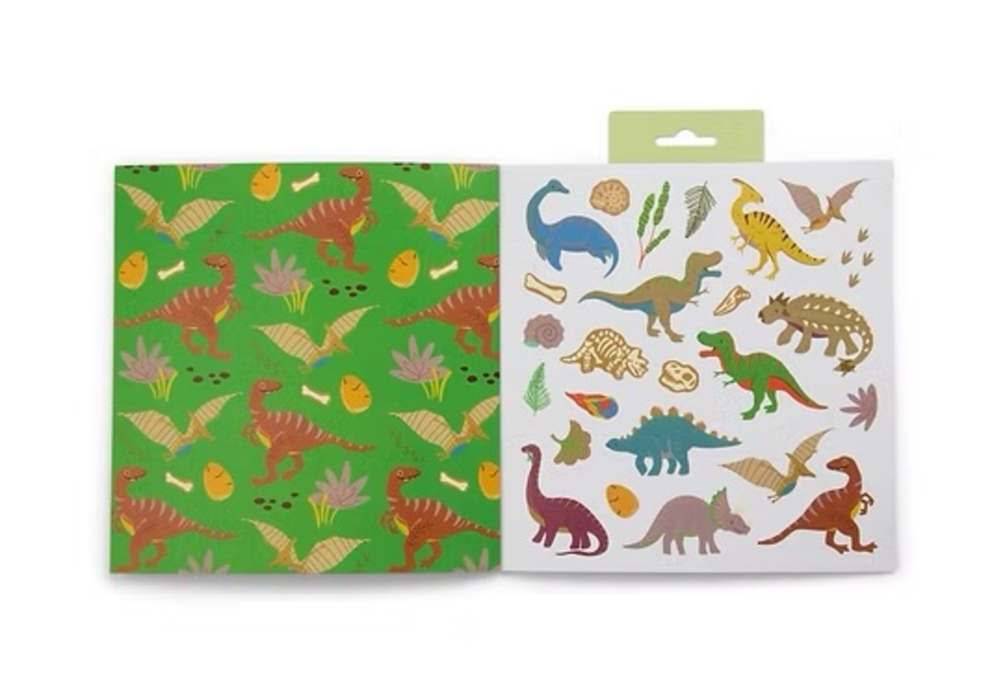 חוברת צביעה ריחנית עם מדבקות דינוזאורים!