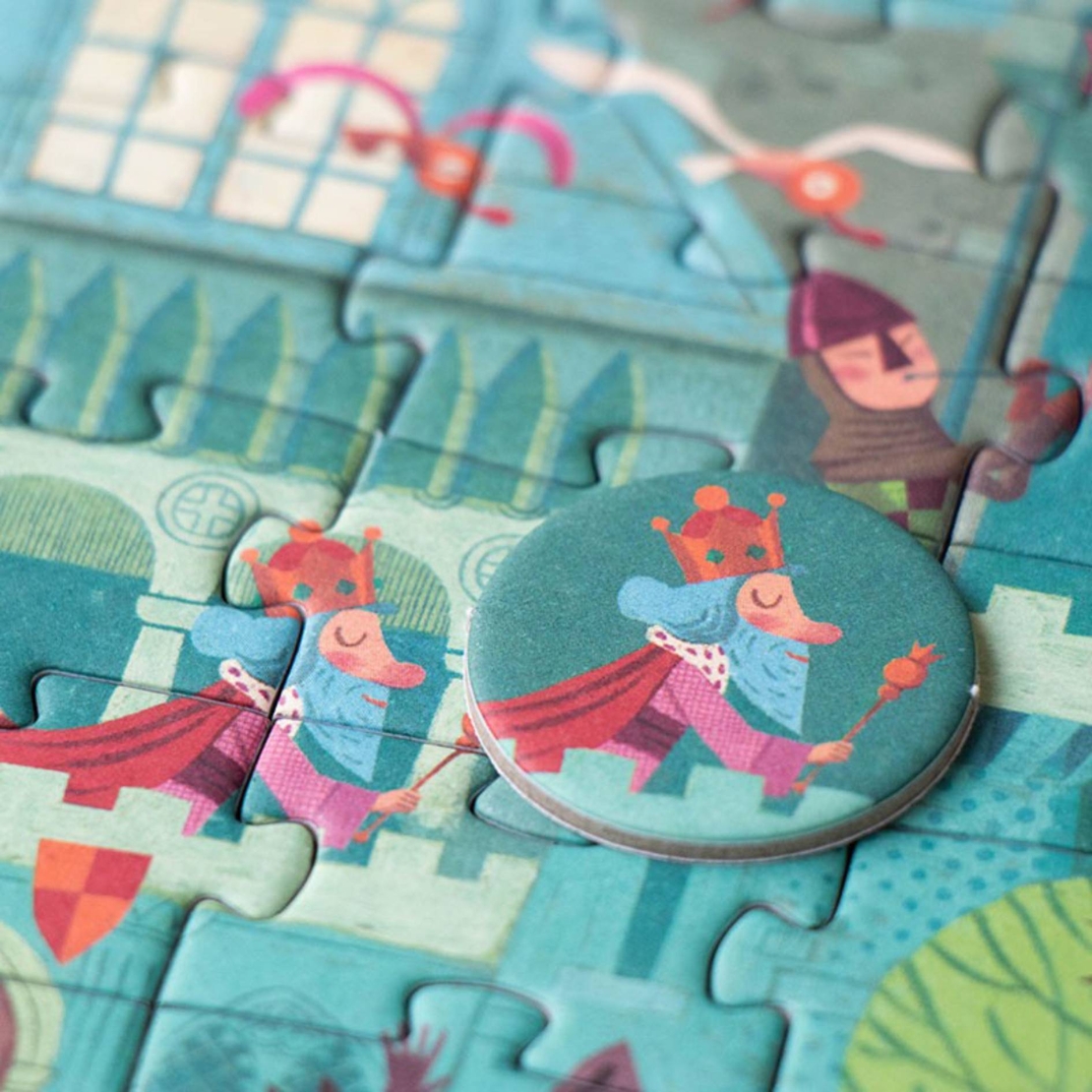 פאזל קטן טירה ואביר! 100 חלקים TO GO