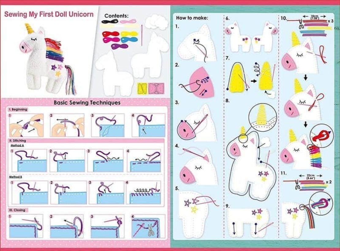 ערכה תפירה להכנת בובה גדולה - חד קרן!