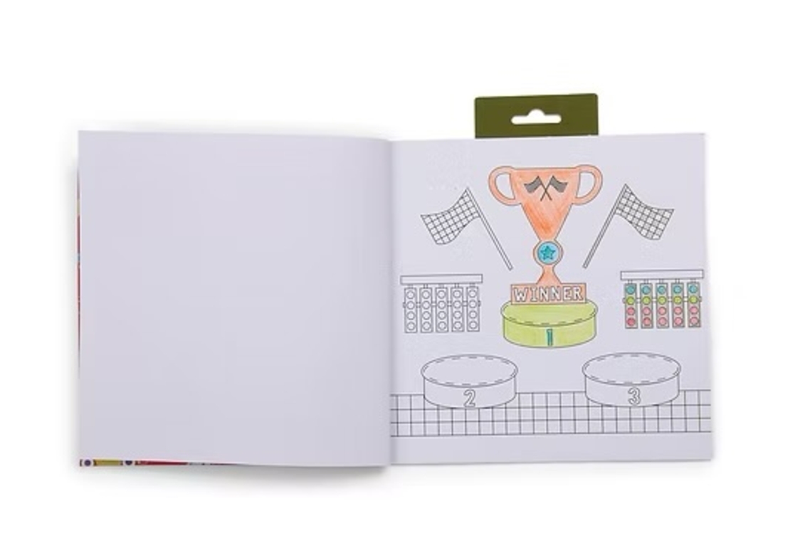 חוברת צביעה ריחנית עם מדבקות מכוניות!