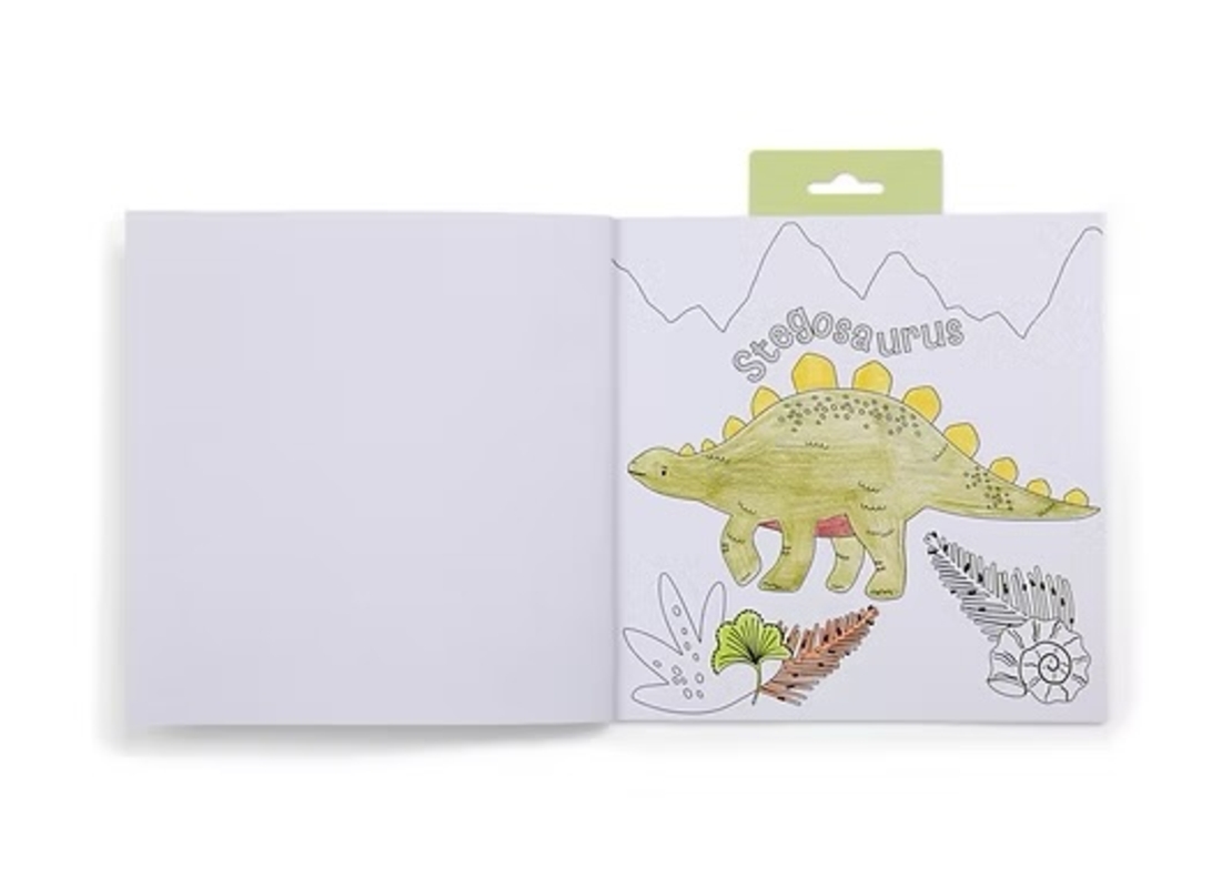 חוברת צביעה ריחנית עם מדבקות דינוזאורים!