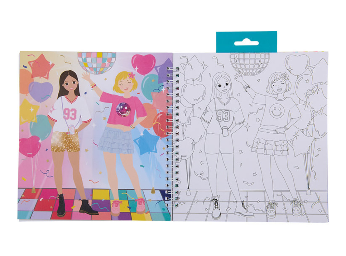 חוברת אופנה-הלבשה, צביעה ומדבקות! דיסקו