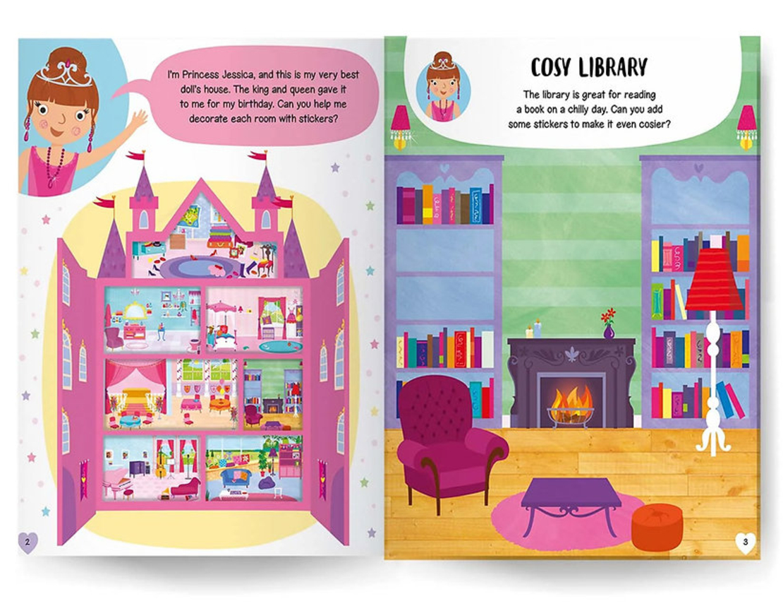 חוברת מדבקות בית בובות - נסיכות!