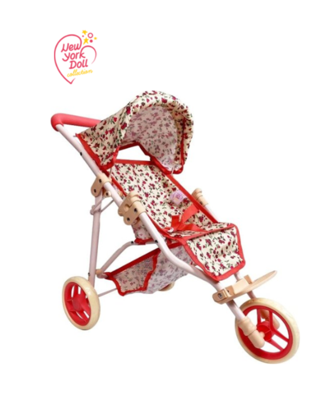 עגלה 3 גלגלים לבובת ניו יורק 228A - פרחוני