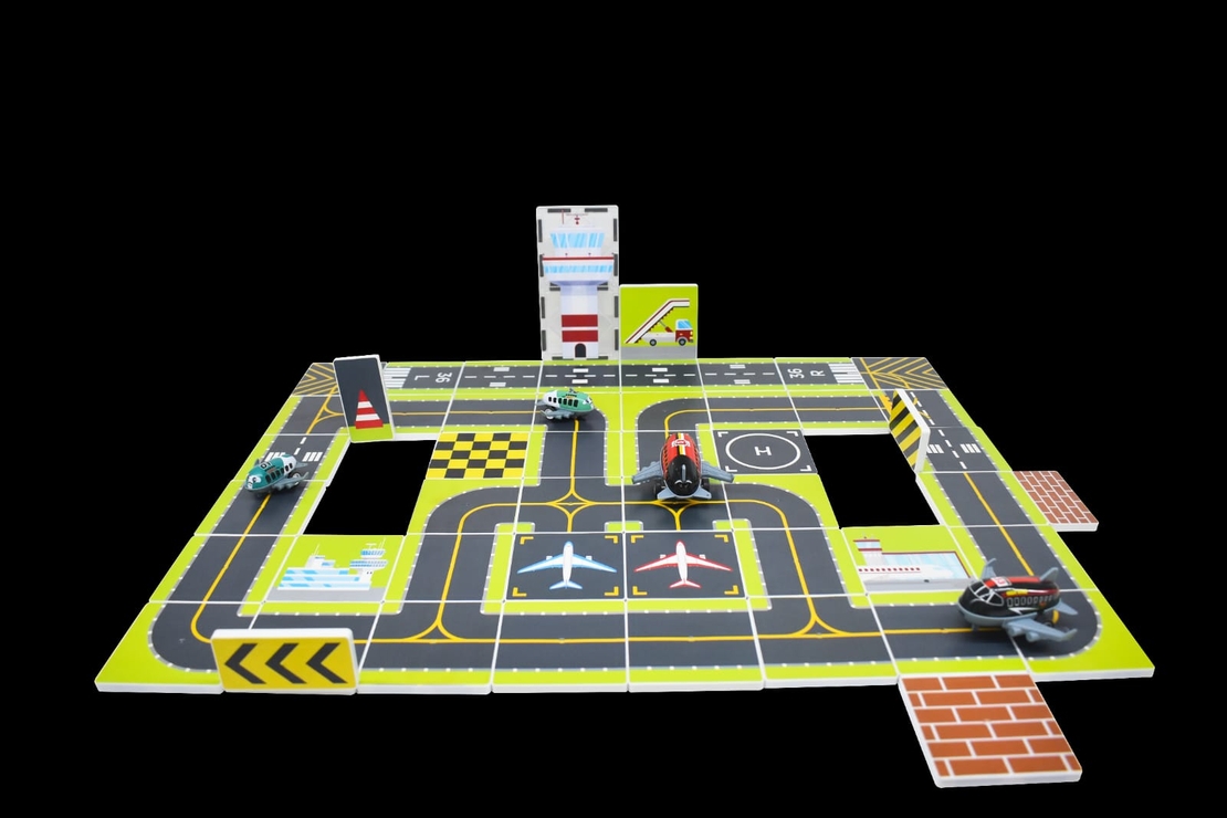 נמל תעופה מגנטי 60 חלקים כולל 4 מטוסים