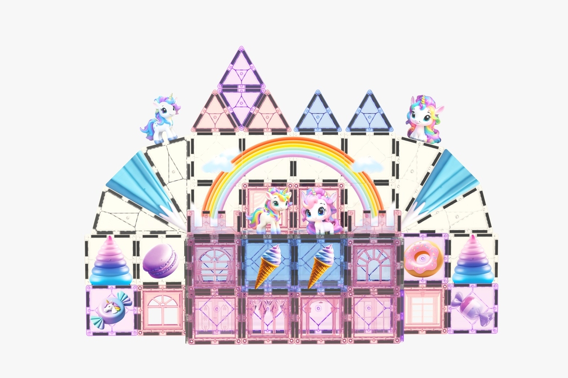 candy castle set - 100 חלקים מיוחדים עם הדפסות - Unicorn