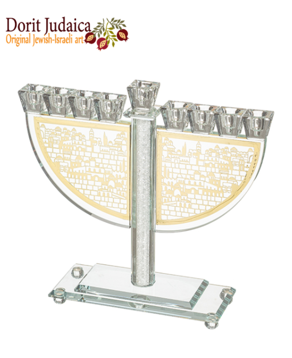 UK80028 חנוכייה קריסטל מהודרת עם פלקטה 23 ס