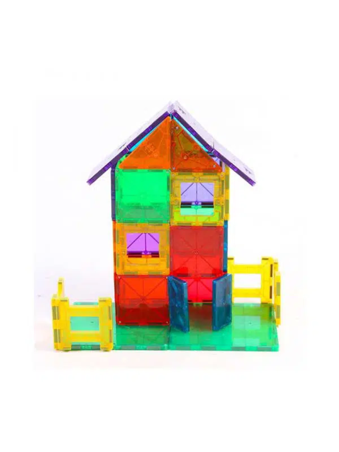 סט פליימאגר 100 חלקים - 100% חלקי מגנט +  8 חלקי בנייה גאומטריים שונים