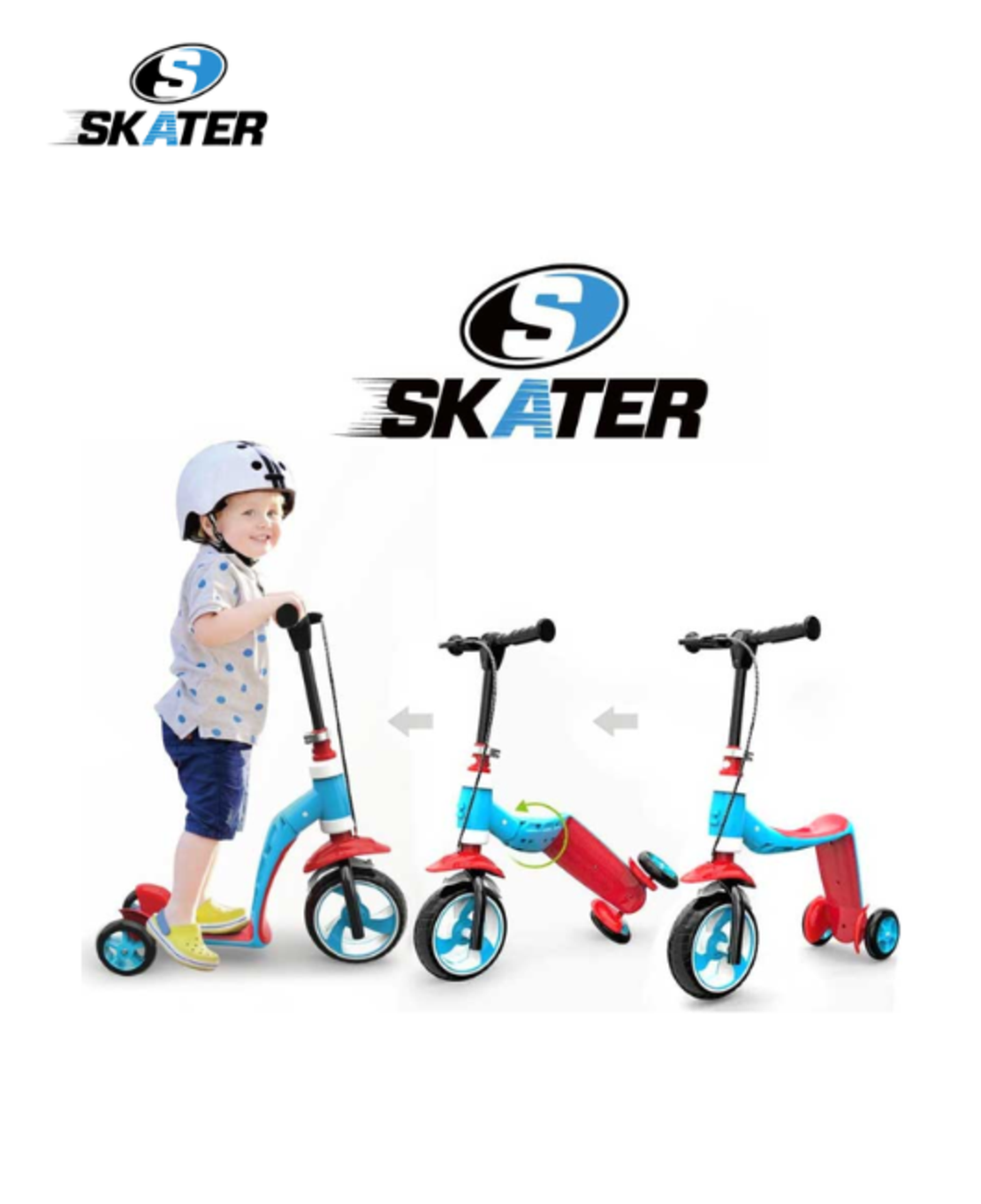 אופני איזון+קורקינט 2 ב-1 Skater Grow פטנט עולמי