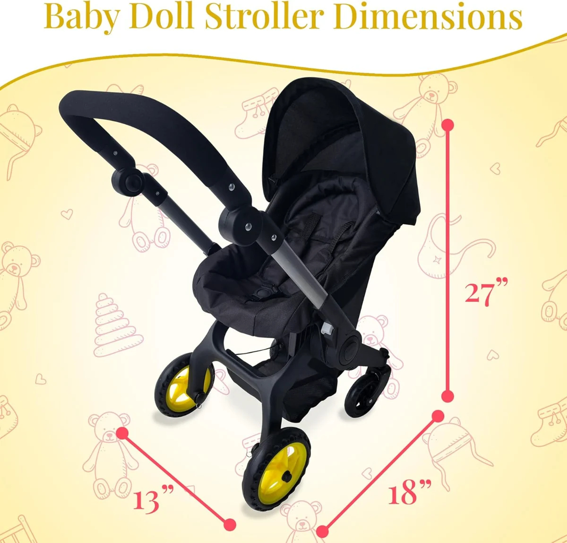 עגלת לבובת ניו יורק דמוי דונה - דגם בורדו