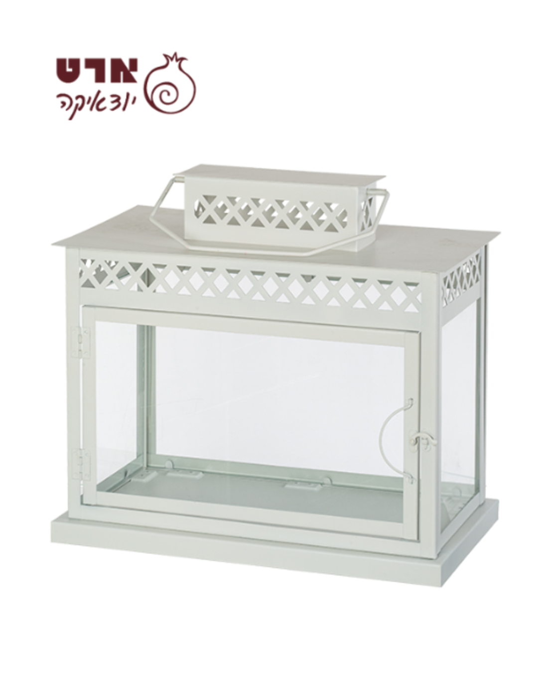 UK42541 בית חנוכייה מהודר מאלומיניום וזכוכית גודל 20 - 20X25X44 ס