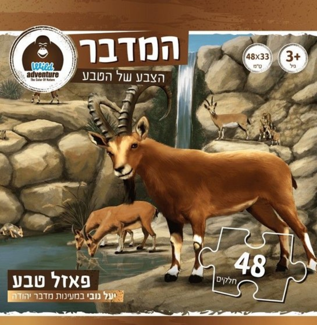 Wild Adventure פאזל טבע 48 חלקים המדבר יעל נובי במעינות מדבר יהודה