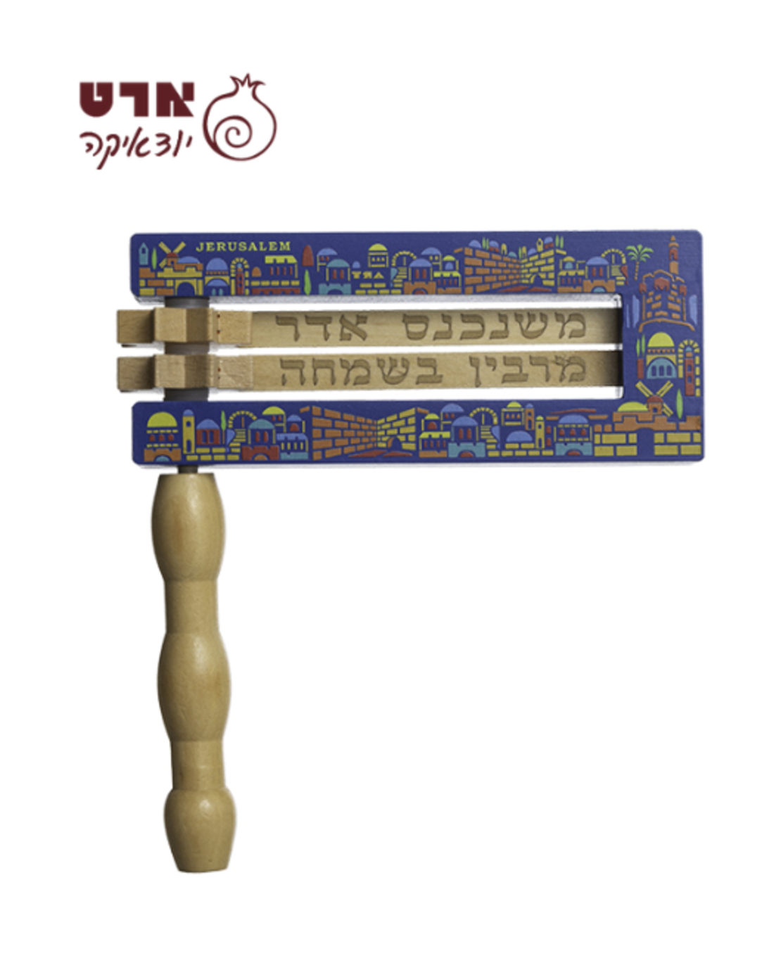 UK42768 רעשן ענק עץ צבעוני עם הדפסה 29X35 ס