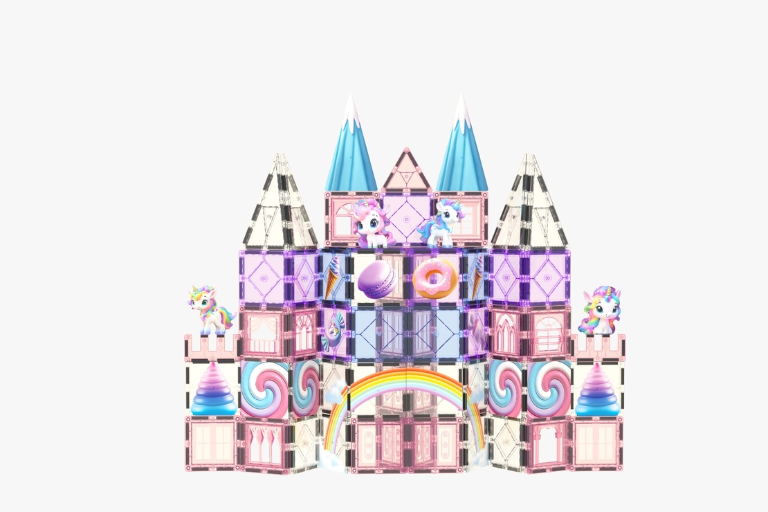 candy castle set - 100 חלקים מיוחדים עם הדפסות - Unicorn