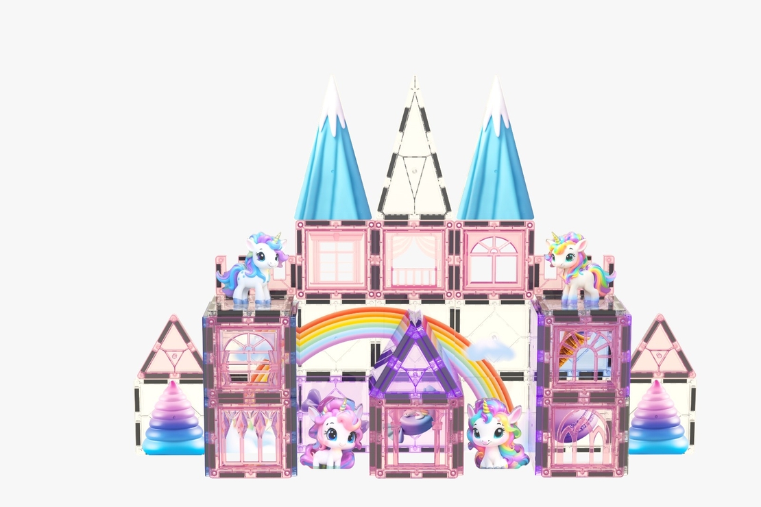candy castle set - 100 חלקים מיוחדים עם הדפסות - Unicorn
