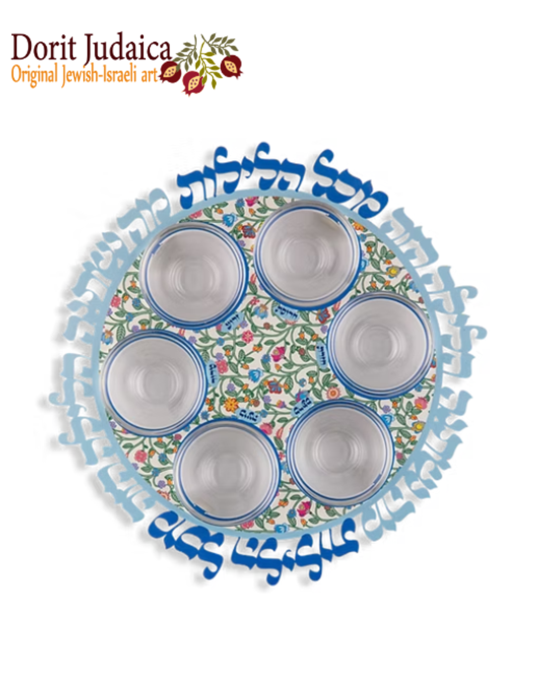 קערת סדר דגם פרחים הודי PK-20-