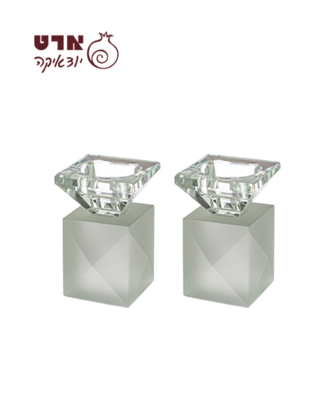 UK49651 זוג פמוטי קריסטל מט + קנים שקופים 9 ס