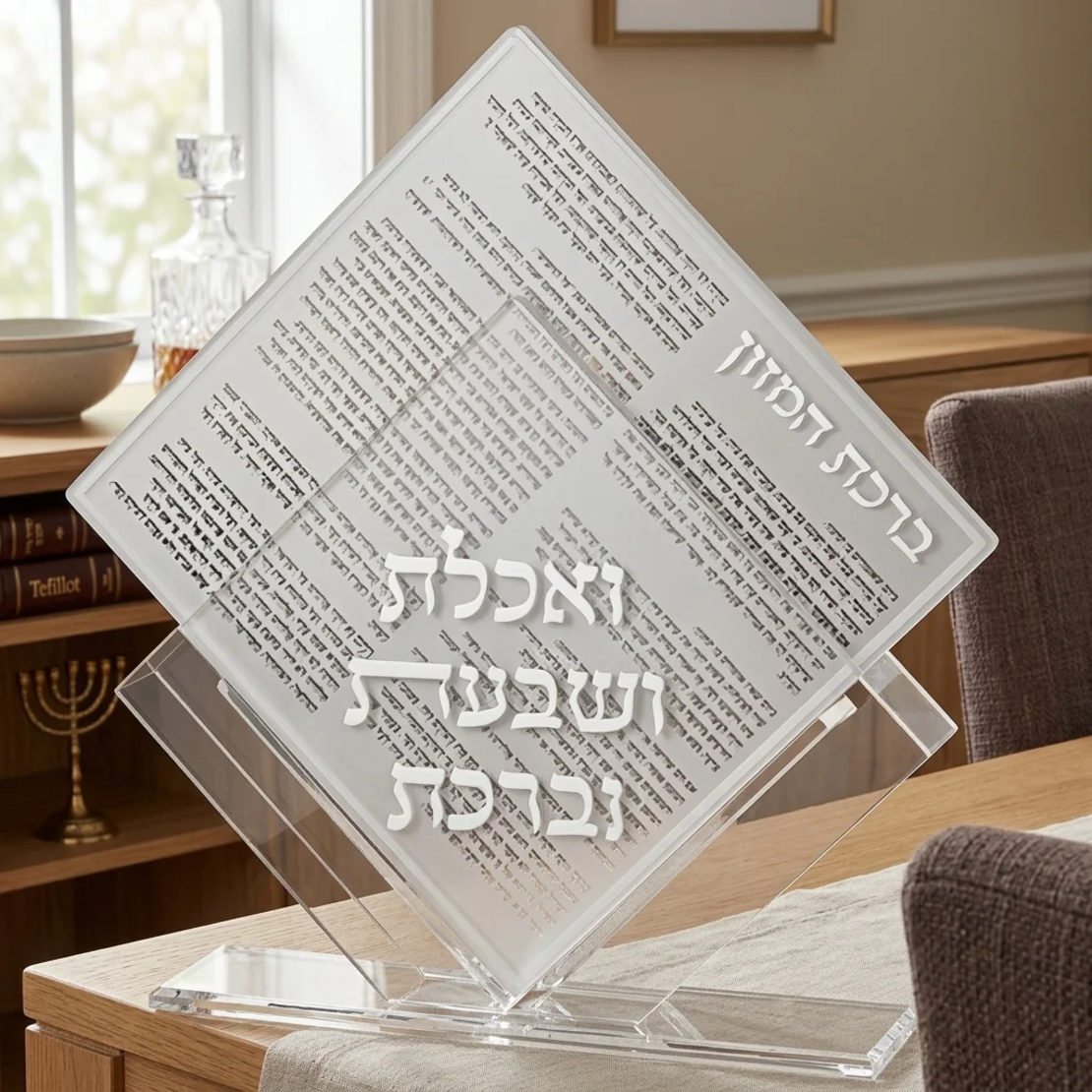 UK43287 מעמד אקריליק נוסח עדות המזרח עם 7 ברכונים - כסף 25X22 ס