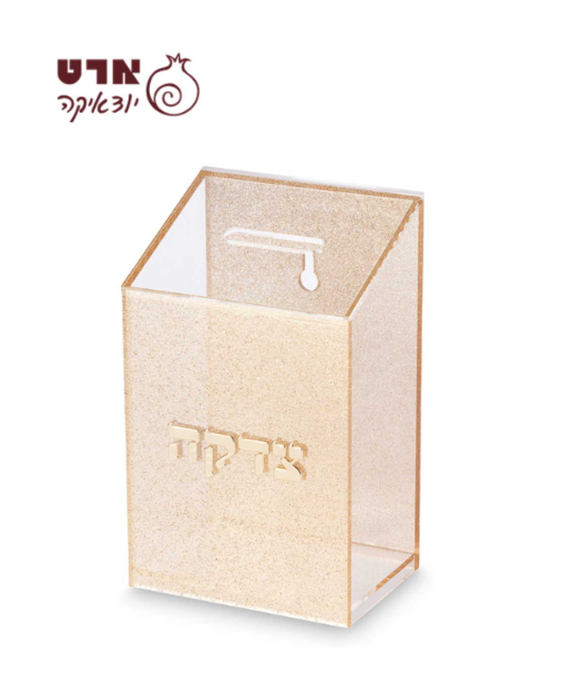 UK81997 קופת צדקה פרספקס נצנצים זהב 16 ס