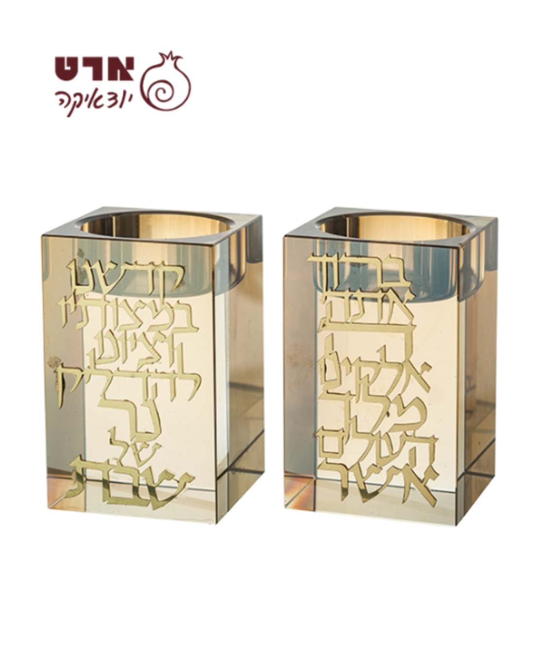 UK81087 זוג פמוטי קריסטל מרובע עם פלקטה 