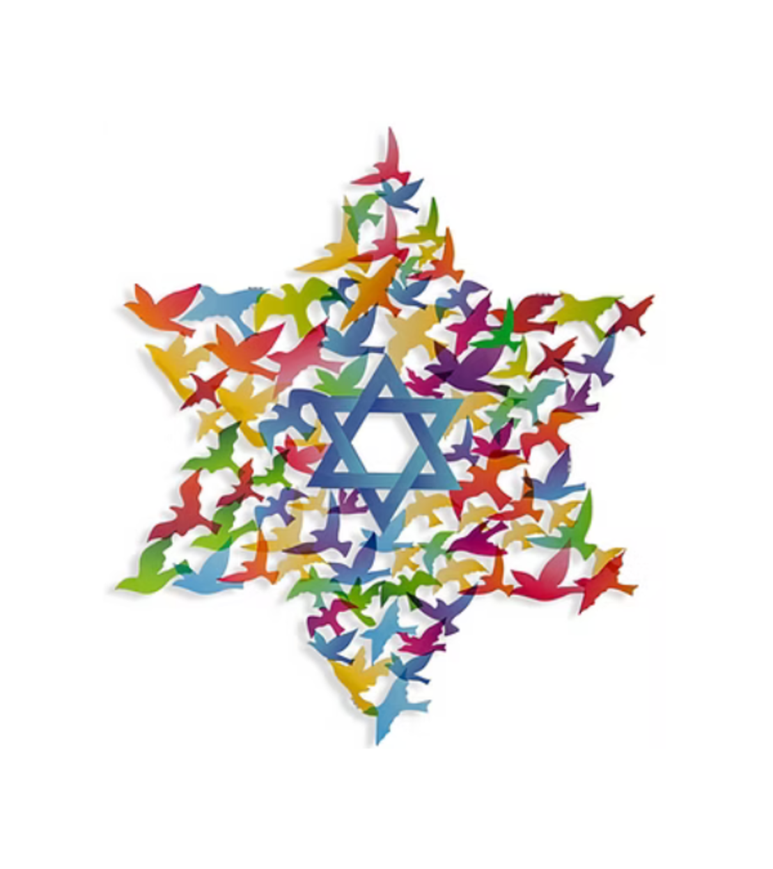 קישוט קיר-מגן דוד גדול-דגם  MD-BIRDS ציפורים