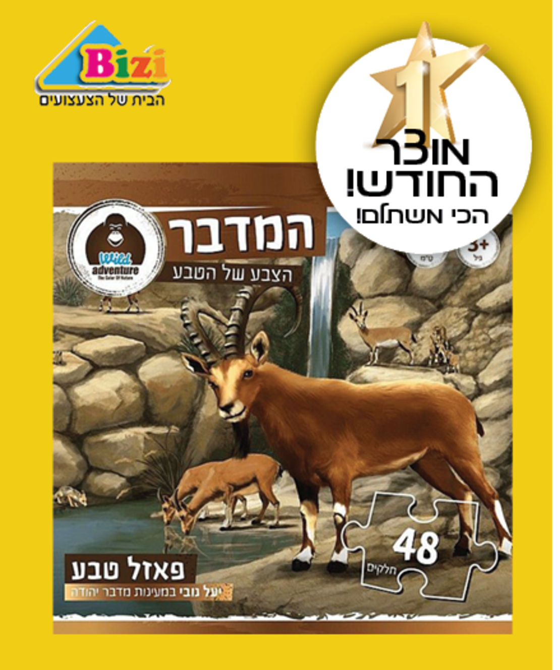 Wild Adventure פאזל טבע 48 חלקים המדבר יעל נובי במעינות מדבר יהודה