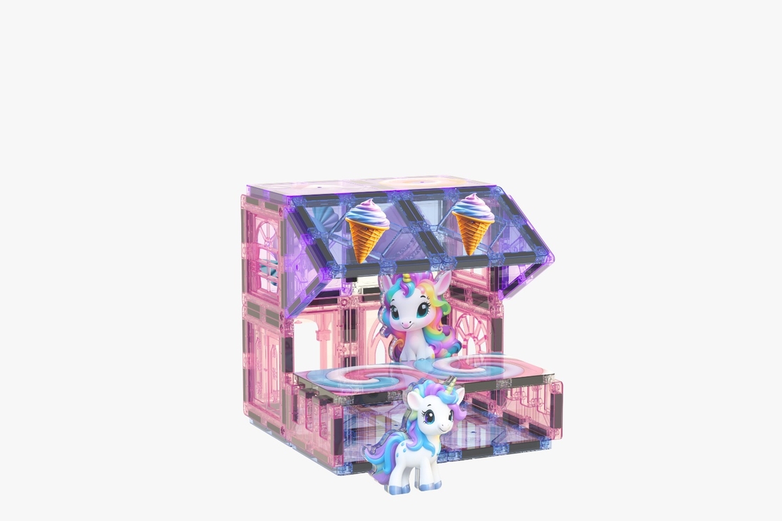candy castle set - 100 חלקים מיוחדים עם הדפסות - Unicorn