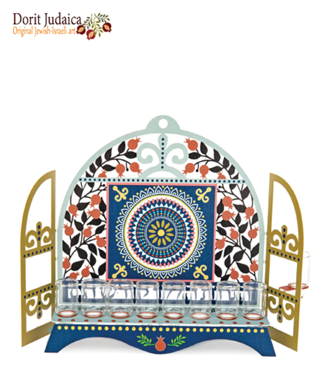 חנוכיה קהילות ישראל - דגם רימונים - CHP-W-33