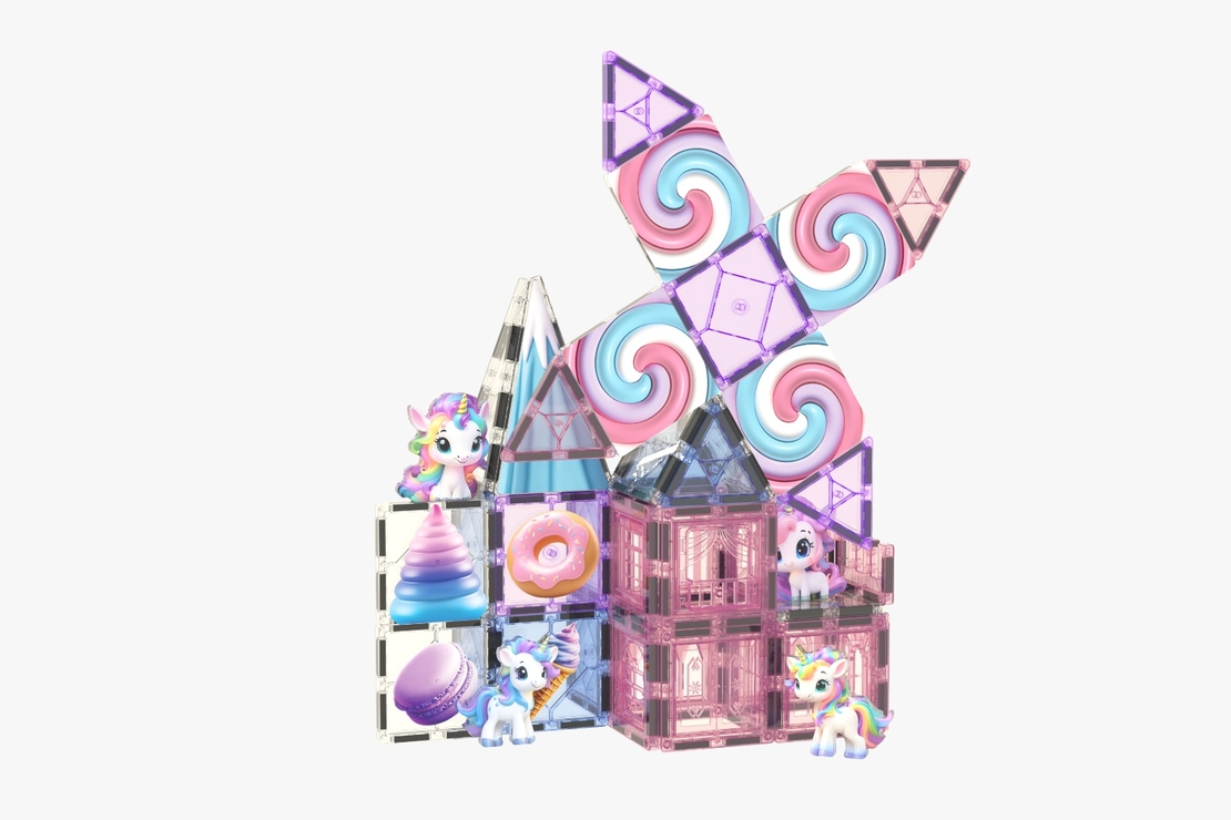 candy castle set - 100 חלקים מיוחדים עם הדפסות - Unicorn
