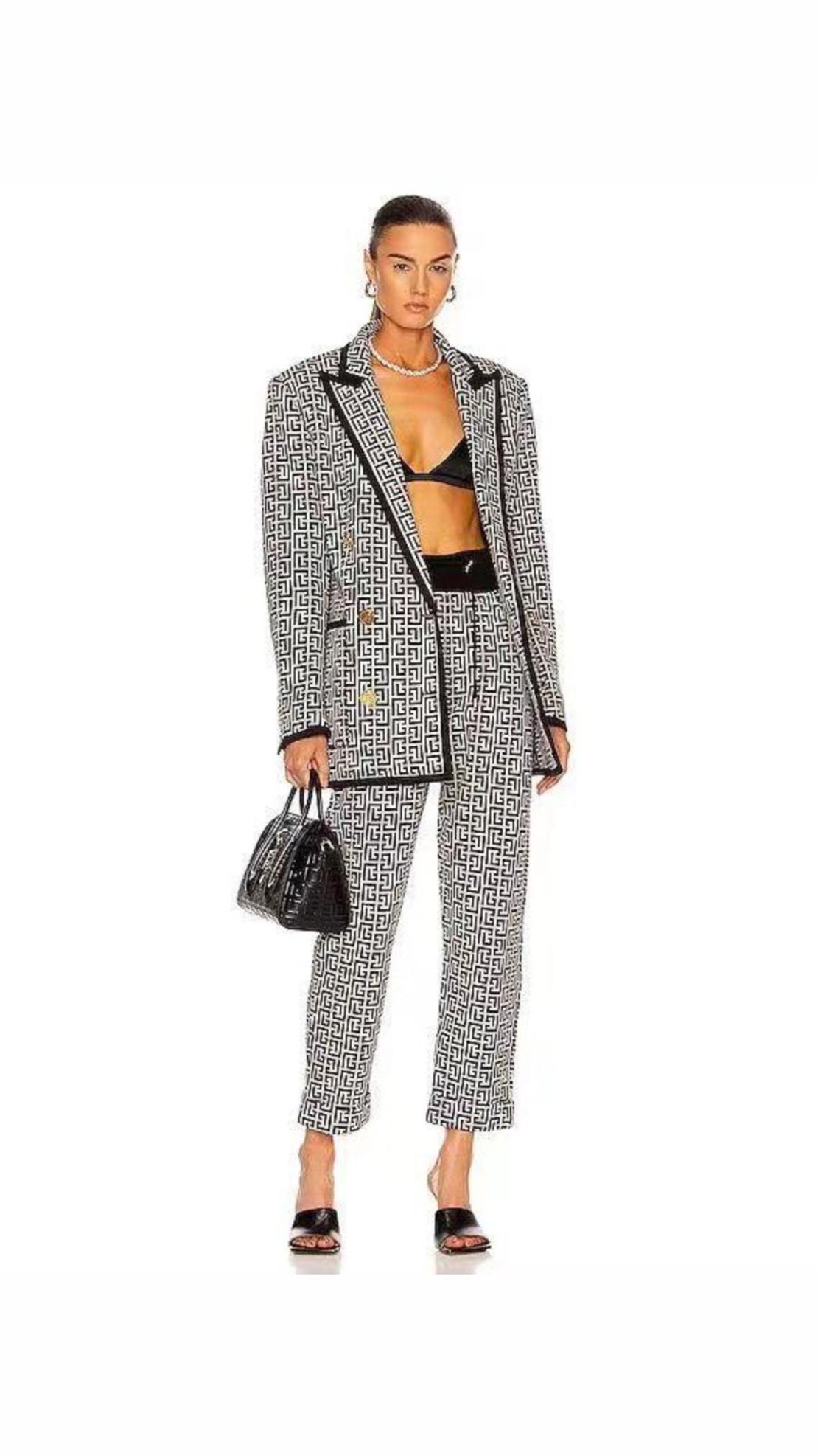 Balmain Style - סט חליפת מונוגרם (Monogram Suit Set)