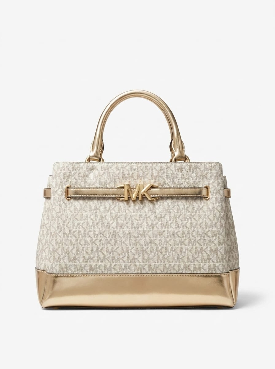 Michael Kors - תיק יד יוקרתי מדגם Satchel בשילוב לוגו וזהב