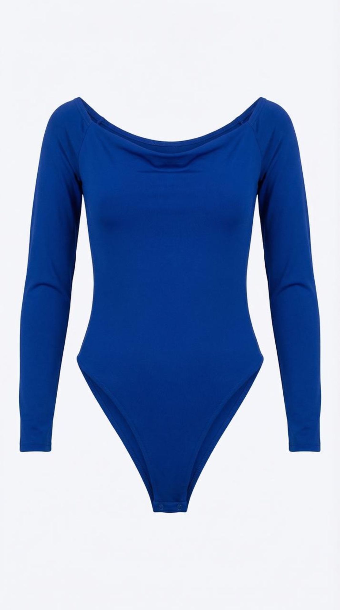 בגד גוף אלסטי בצבע כחול רויאל עם מחשוף רחב - נוכחות בלתי נשכחת