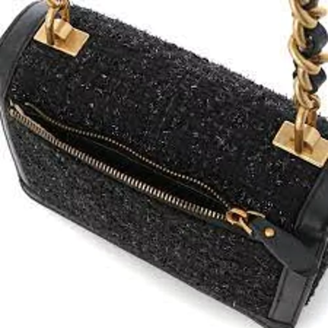תיק צד במראה סרוג GUESS שחור