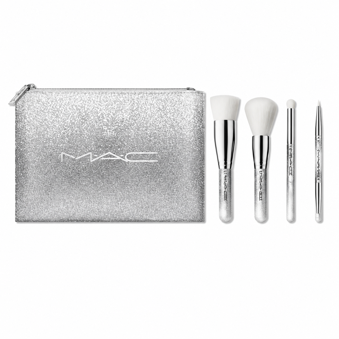 MAC Cosmetics brush of snow essential brush kit-4 PC + Pouch Brand New in Box