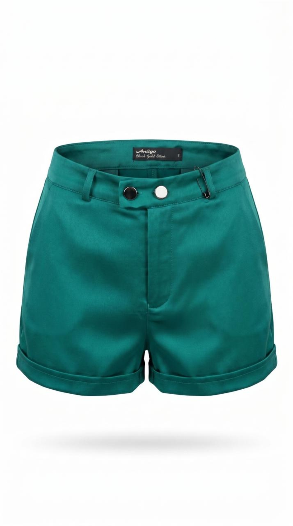 מכנסי שורט אלגנטיים מבד סאטן יוקרתי - ירוק אמרלד משגע