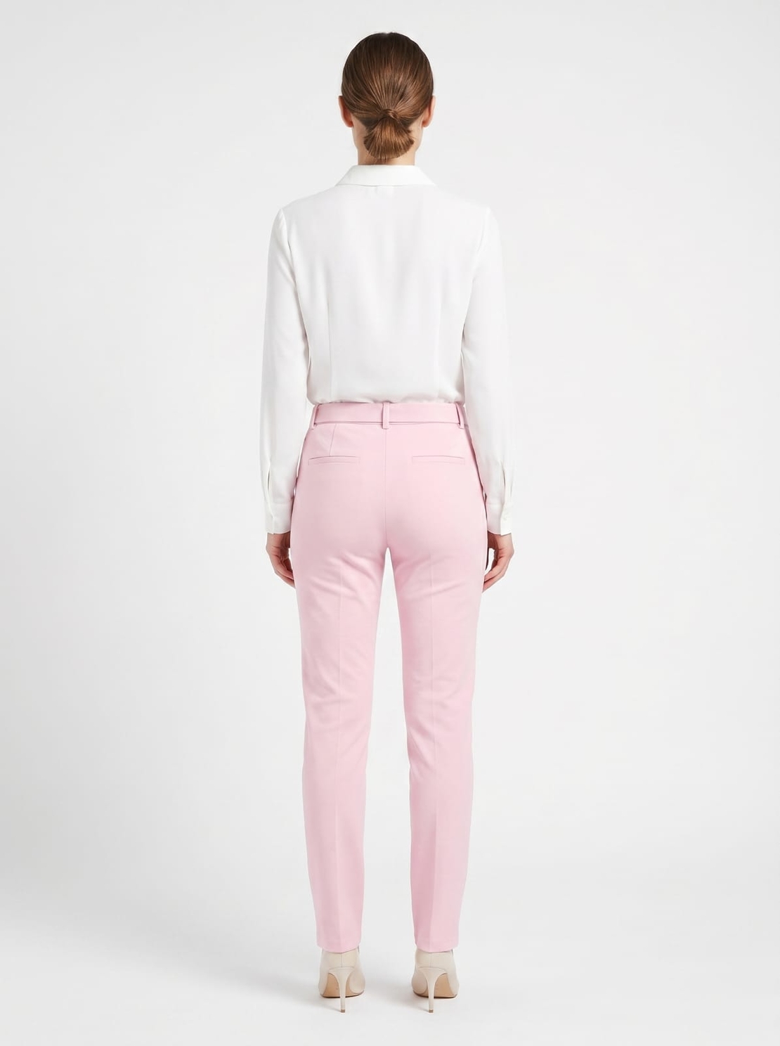 מכנסי טייטס לייקרה ורודים , גזרה גבוהה עם חגורה מעוצבת , One Size , מראה יוקרתי ונוח