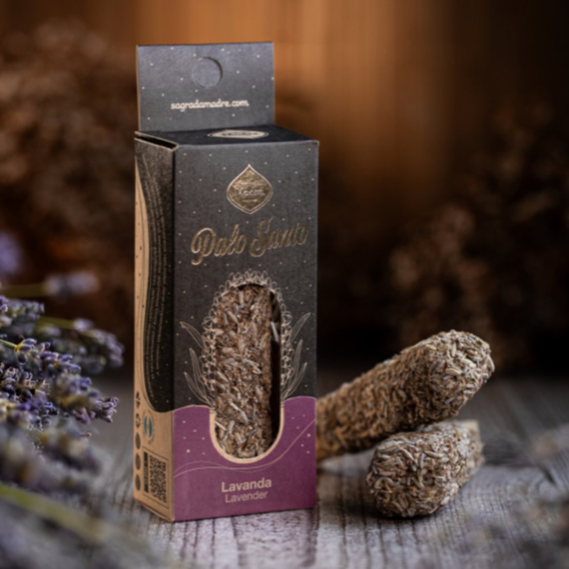 קטורת מקל טבעית פאלו סנטו לבנדר פרחי פטגוניה רוגע ואיזון Sagrada Madre