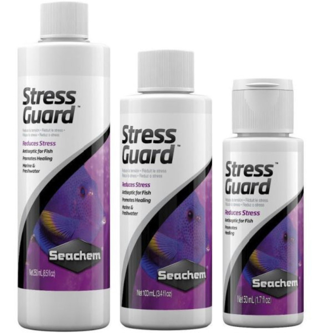 תוסף לבריאות והרגעת דגים סטרס גארד סיכם - Seachem Stress Guard Fish Aid