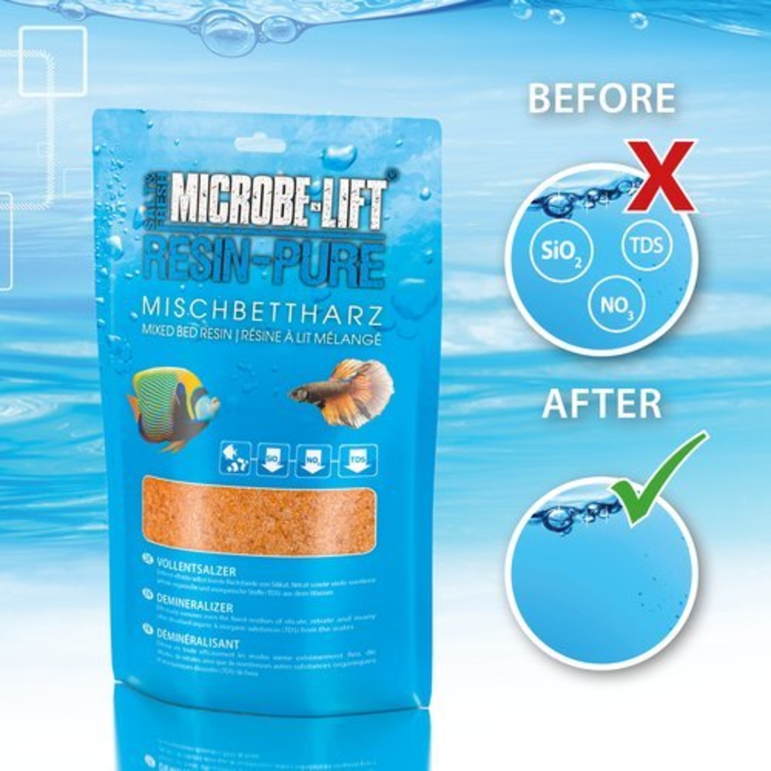 שרף לאוסמוזה הפוכה רייזין פיור מיקרוב ליפט - Microbe Lift Resin-Pure Deionization Resins