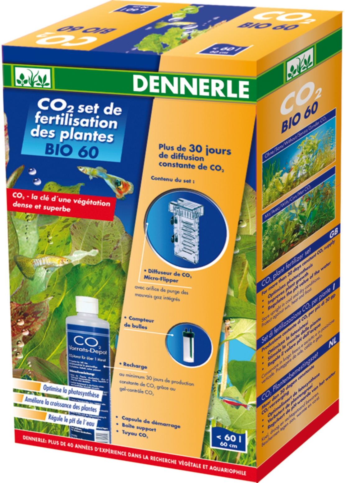 דשן CO2 סט לדישון אקווריום צמחיה ביו 60 דנרלי - DENNERLE CO2 plant fertilizer set BIO 60