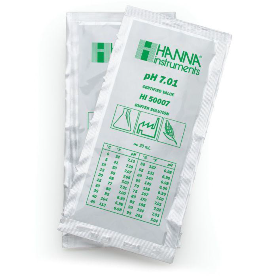 נוזל כיול PH 7.01 לכיול מכשירי מדידה האנה - Hanna pH 7.01 Calibration Fluid Sachets