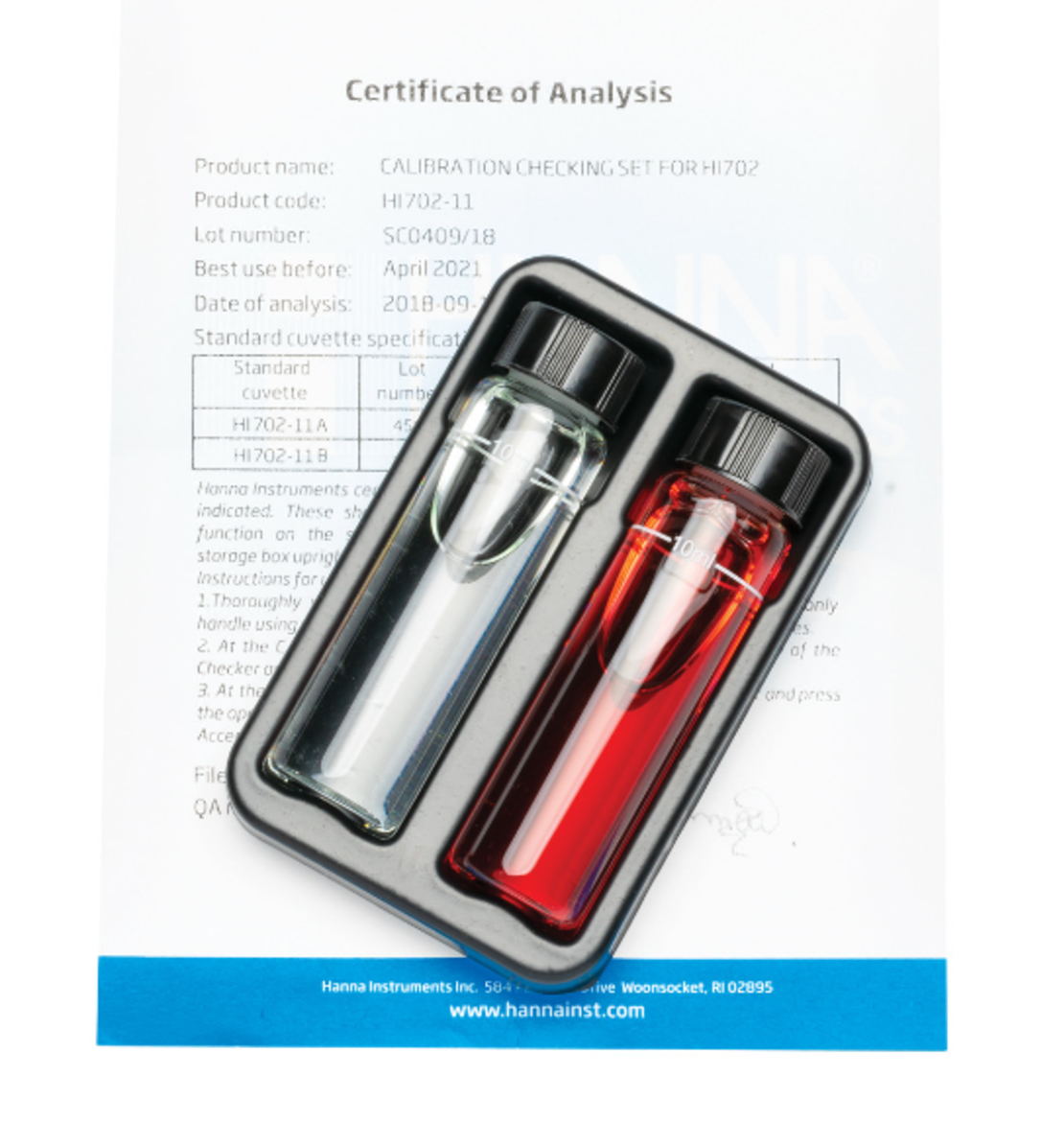 ערכת כיול להאנה צ'קר HI721 מכשיר בדיקת רמת Fe ברזל - Hanna Calibration Set for Checker Iron Fe HI721 Digital Water Tester
