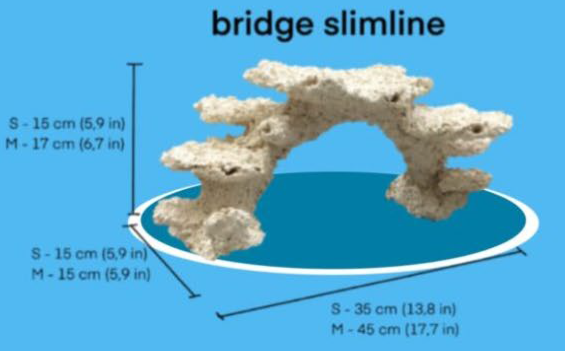 מסלעה קרמית אקווה קרמיק צורת גשר(גב שטוח) - Aqua Ceramic Aquascape Bridge SlimLine