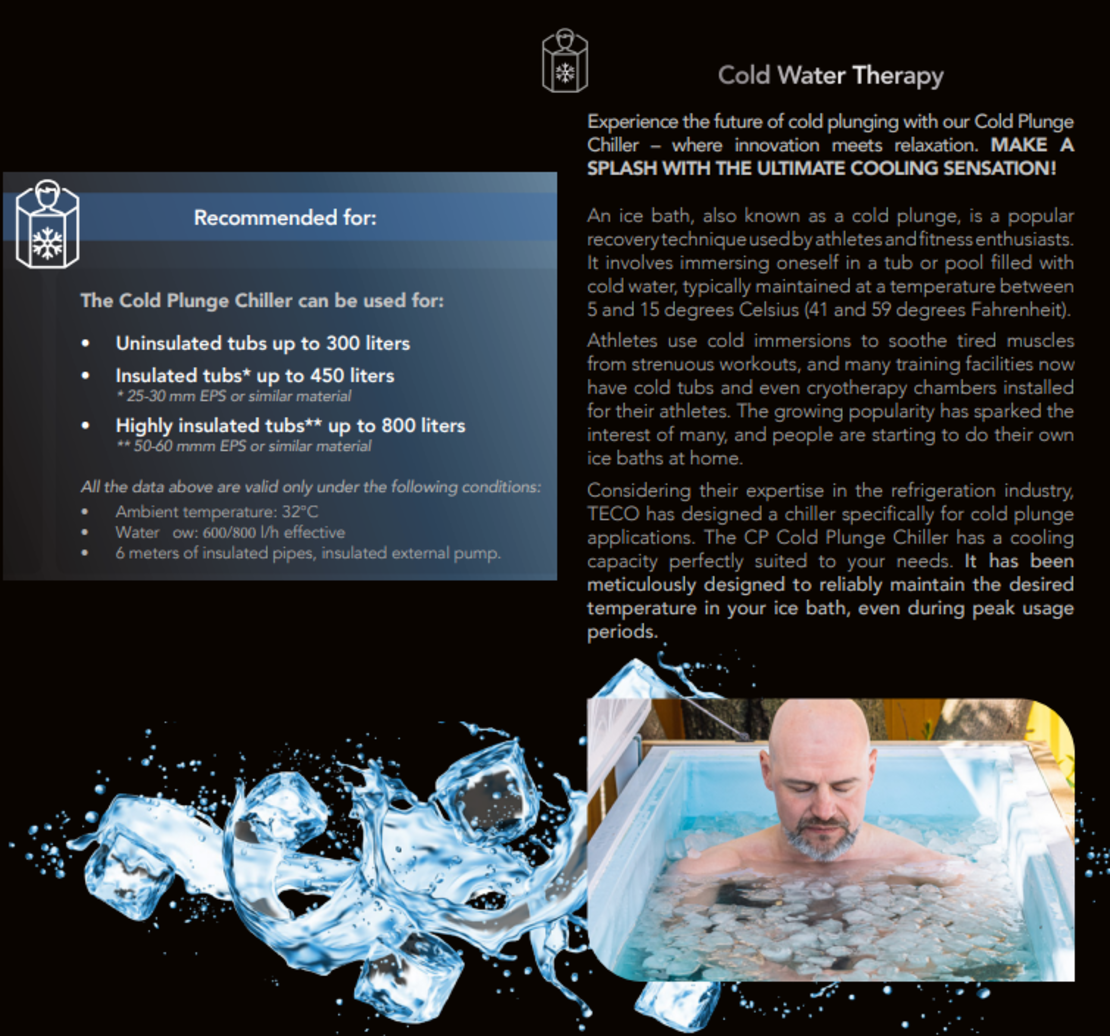מקרר לאמבט קרח (עד 3 מעלות) טקו CP5 (עד 200 ליטר) - Teco CP5 Ice Bath Chiller