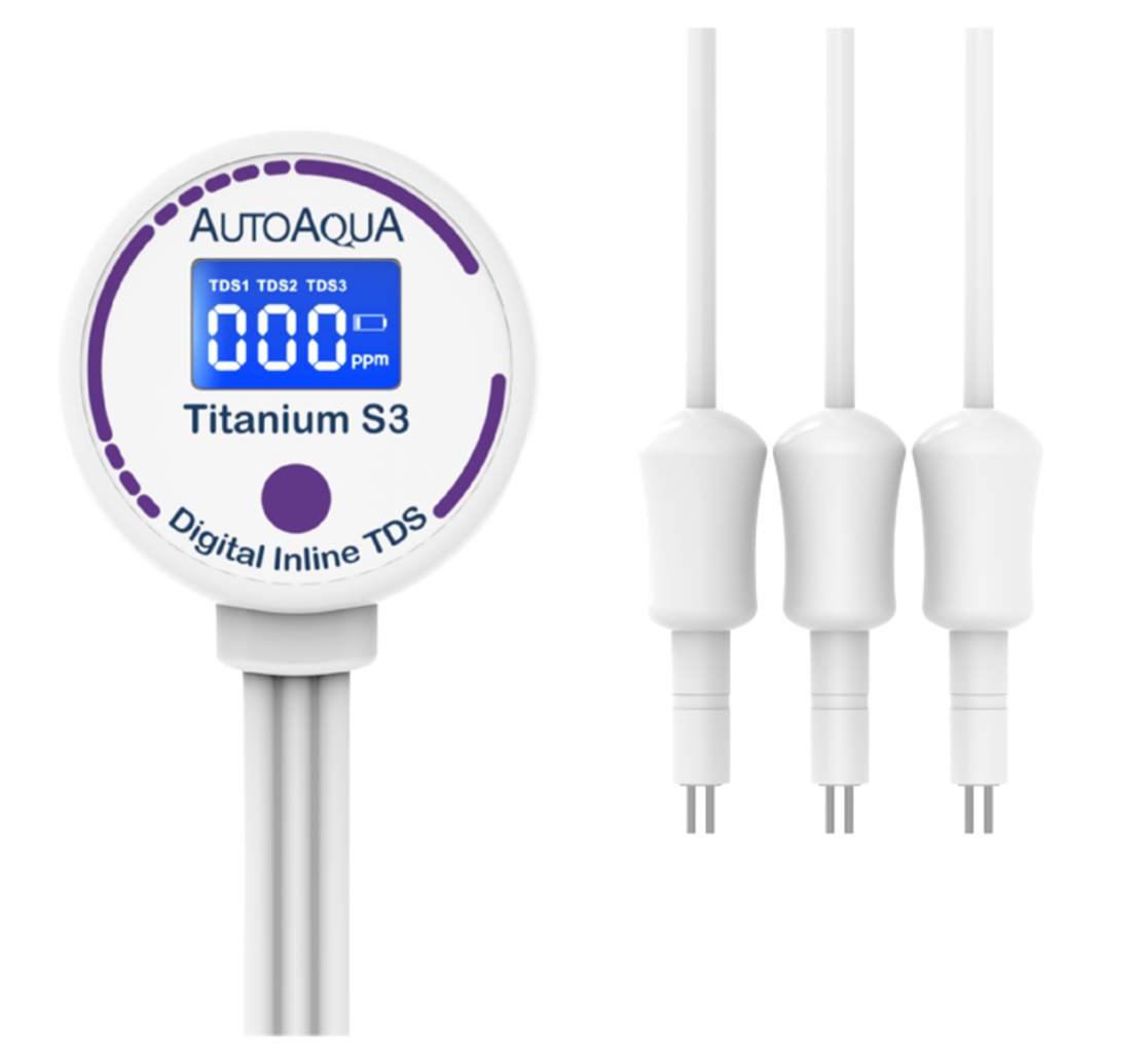 מד TDS דיגיטלי 1/2/3 נקודות בדיקה אוטו אקווה - AUTOAQUA Digital Titanium S1/2/3 Inline TDS Meter