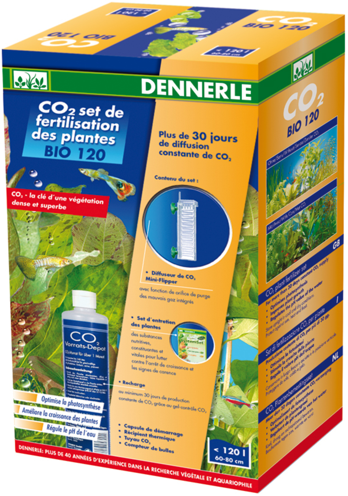 דשן CO2 סט לדישון אקווריום צמחיה ביו 120 דנרלי - DENNERLE CO2 plant fertilizer set BIO 120