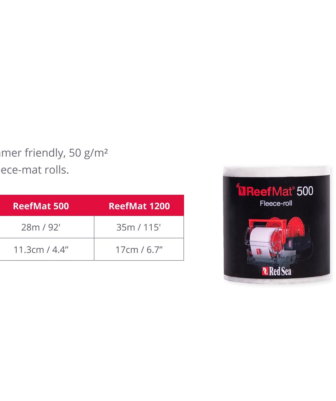גליל בד מקרוני 500 להחלפה רד סי - Red Sea ReefMat 500 Fleece-Roll