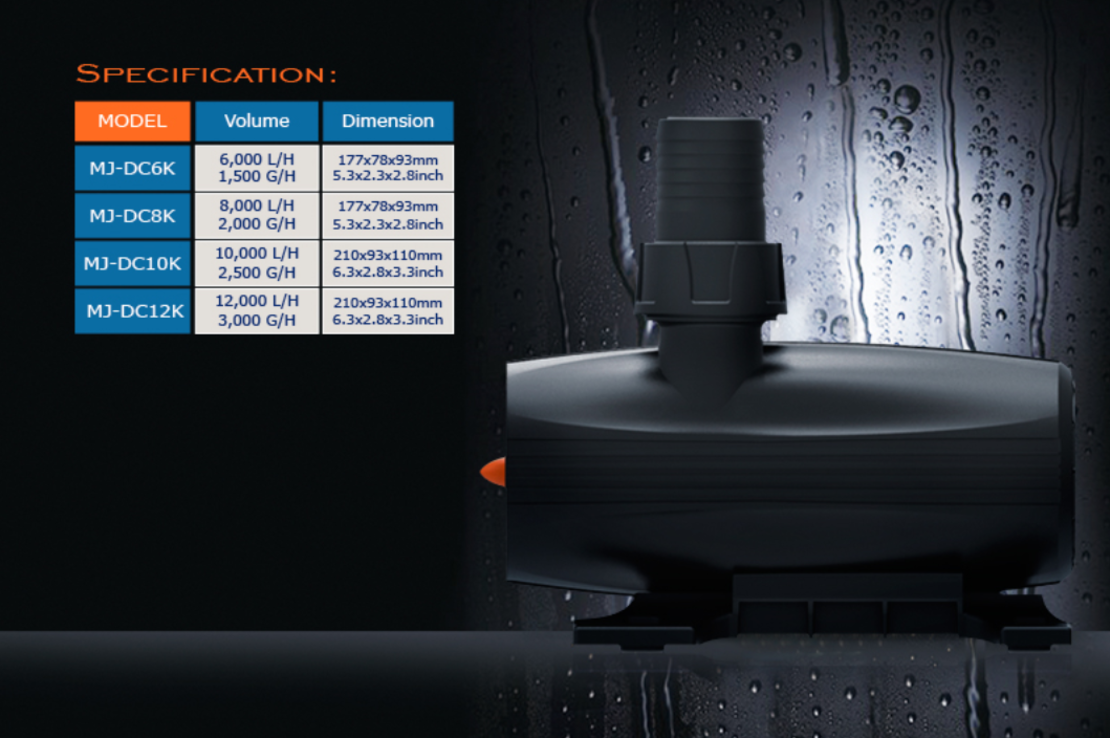 משאבת העלאה מקספקט 8000 ליט”ש כולל בקר maxspect MJ-DC8K