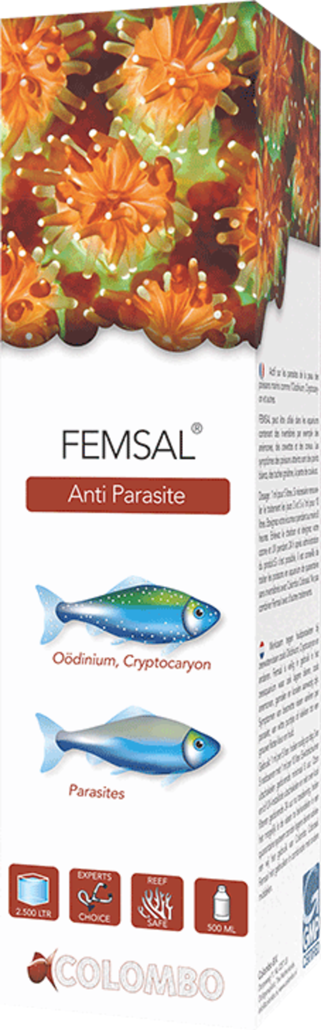 פמסאל תכשיר לטיפול בנקודות לבנות קולומבו - Colombo Femasl Reef Safe Ich Cure